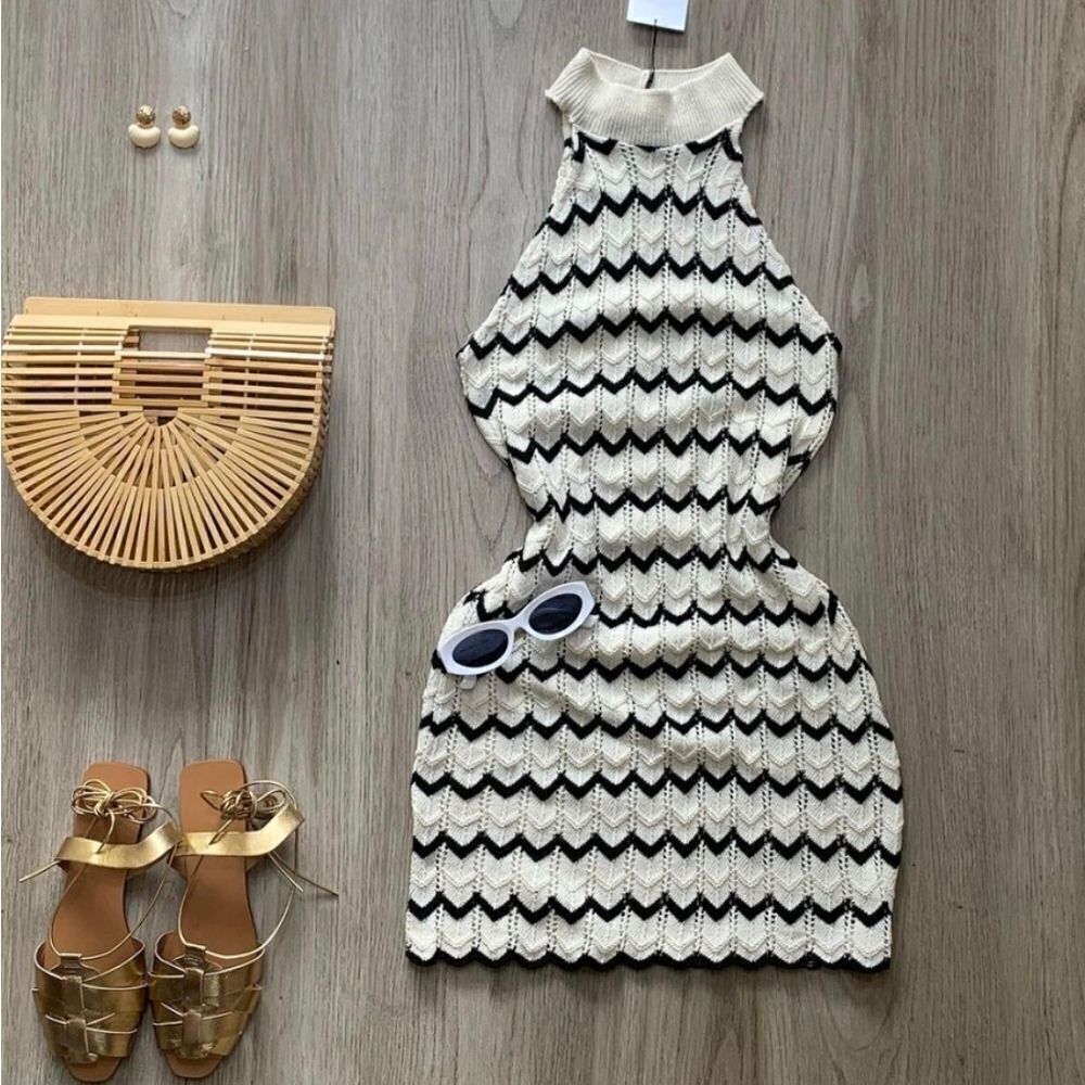 ZARA STRIPED KNIT MINI DRESS